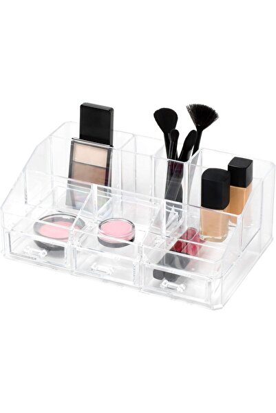 Decorhills منظم تخزين مستحضرات التجميل من ريتشاردز هوم ويرز، 8 أقسام و3 أدراج...