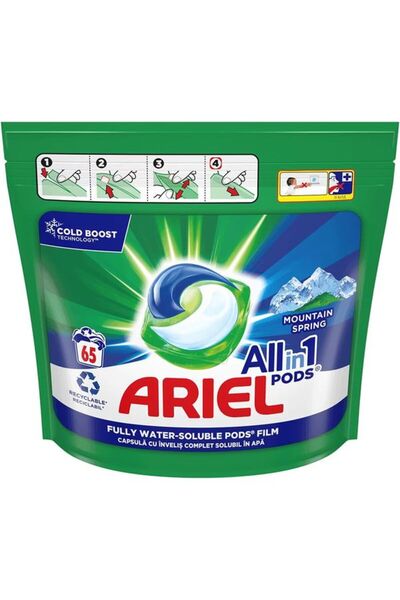 Arielli Ariel All in One PODS Mountain Spring Laundry Detergent, 65 washes
