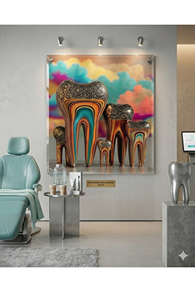 BLT DİZAYN Γυάλινος πίνακας μοντέρνας τέχνης με θέμα τα δόντια