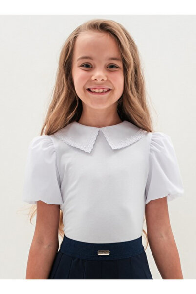 fustite cu luminite White School Cotton Blouse, Quality+ - 9-10 years (140 cm)