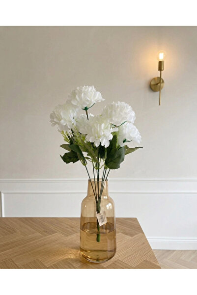 YASİMA زهرة زينة منزلية من الأورتانا البيضاء مع 7 فروع من شجرة البخور الاصطناعية