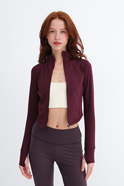 Addax Zippered Soft Fabric Cardigan H0089