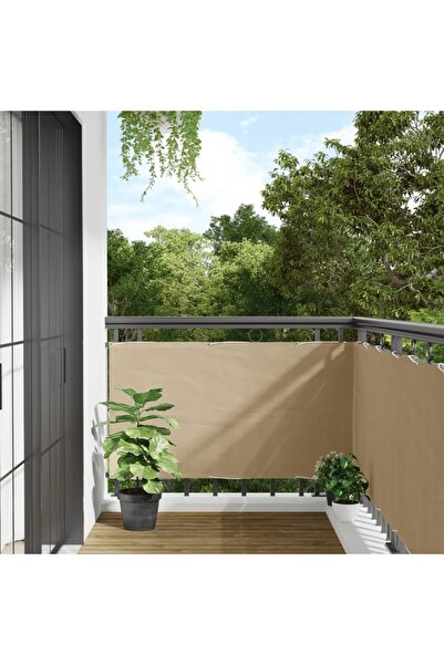 vidaxl Paravan de balcon, bej, 75x500 cm, țesătură oxford