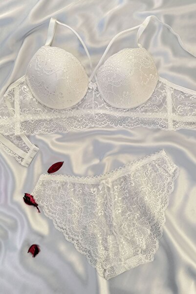 DNR İç Giyim Unassisted Bralet Bra Suit Ecru