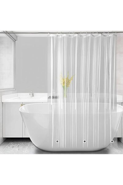 Arabest 72x72 Clear Shower Curtain Liner, PEVA Waterproof Bath Curtain with 1...