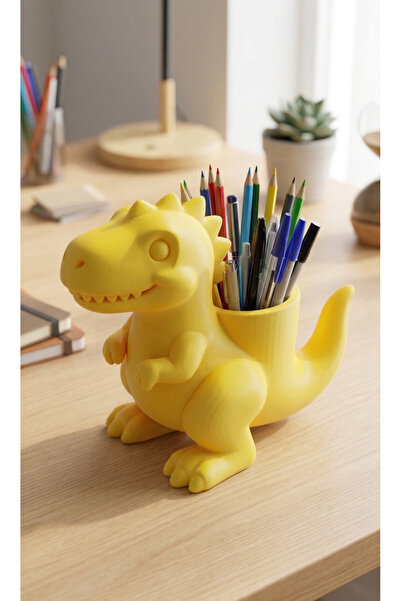MYCRAFT3D Sevimli Dinozor Figürlü T-Rex Masa Üstü Düzenleyici Kalemlik 3D Tas...