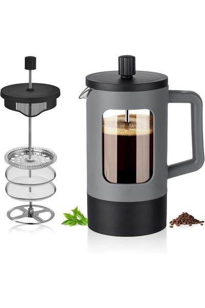 Arabest 21 oz French Press Coffee Maker with Heat-Resistant Glass, 4-Level Fi...