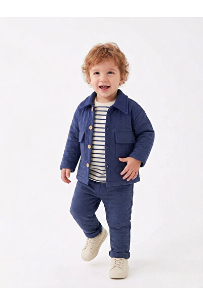 minniobaby طقم مكون من 3 قطع للأولاد - سترة وبنطلون مزودان بأزرار للربيع
