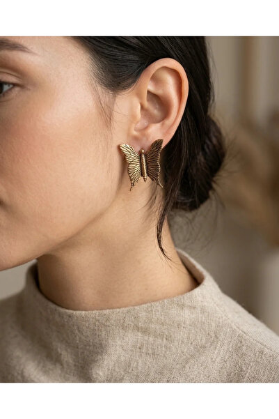 Dorvina Bronze Earrings Authentic Jewelry Butterfly Model Vintage Women's Ear...