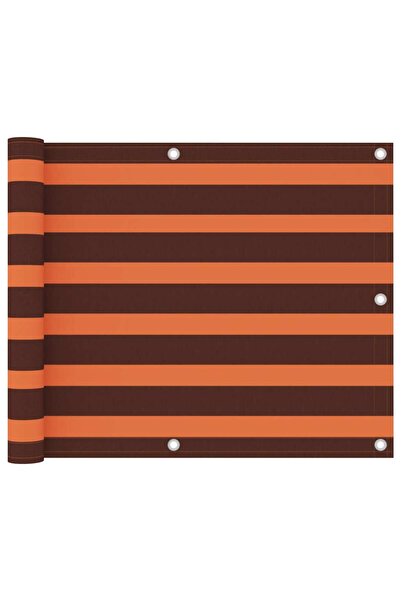 vidaxl Paravan de balcon portocaliu și maro 75x300 cm țesătură oxford