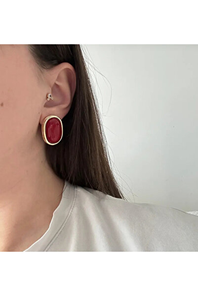 shop Steel Larina Bordo - Gold Earrings