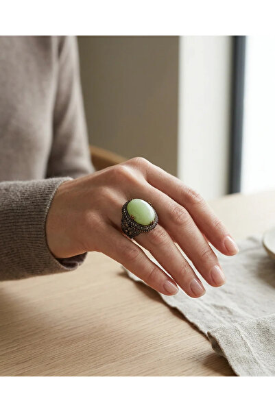 Dorvina Bronze Women's Antique Jewelry Ring Crystal Glow-In-The-Dark Stone Ov...