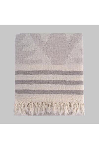 Sarev منشفة شاطئ لاروس 50% قطن 50% كتان باللون الرمادي