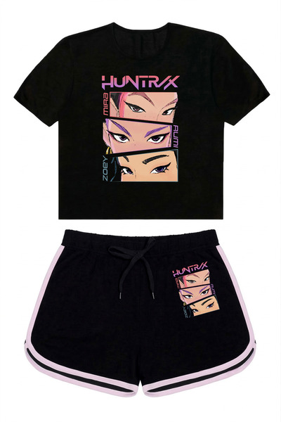 FEEL STYLE Set de vară pentru copii HunterX KPOP cu imprimeu - pantaloni scur...