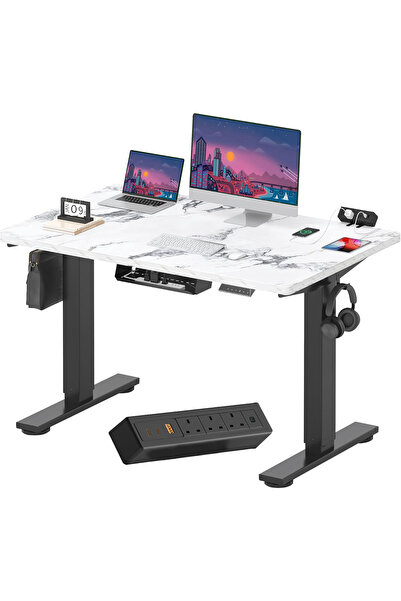 Mahmayi FLEXISPOT EN2 Electric Sit Stand Desk with Cable Management - Black F...