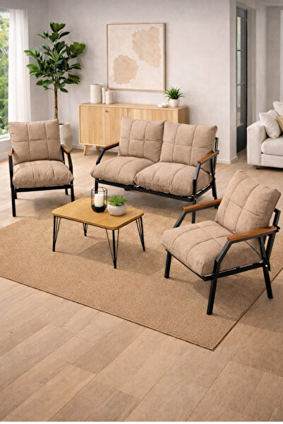 UFUK HOME Linda 211 Sehpalı Fermuarlı Bahçe Balkon Takımı, Cafe, Salon - Meta...