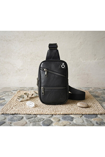 PASSTELL 100% Genuine Leather Badibag Chest Bag with Phone Holder and Strap