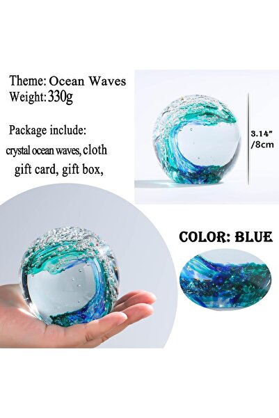 NO BRAND Μπλε Γυάλινο Πρες-παραστατικό, Χειροποίητες Γυάλινες Φιγούρες, Μπάλα...