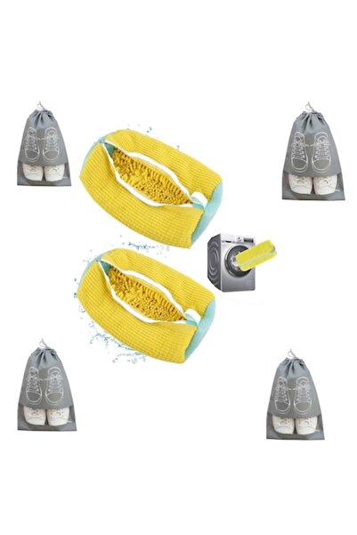 QUANDES Kit 2 Bags for Washing Shoes, Secure Closure, Reusable, 4 Shoe Protec...