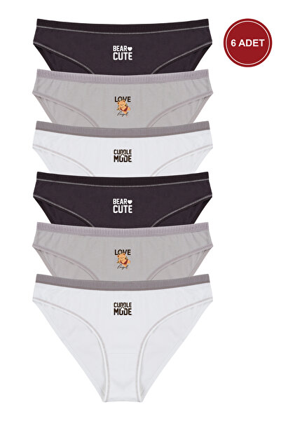 koza iç giyim Women's 6-Piece Cotton Lycra Printed Comfortable Fit Panties wi...