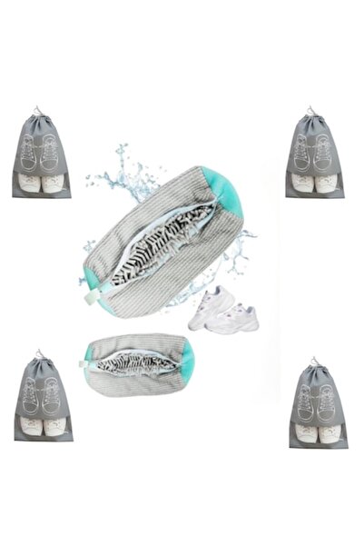 QUANDES Kit 2 Bags for Washing Shoes, Secure Closure, Reusable, 4 Shoe Protec...