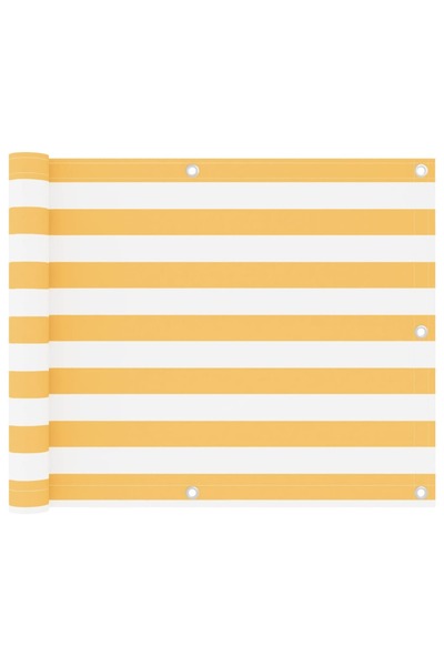 vidaxl Paravan de balcon, alb și galben, 75 x 300 cm, țesătură oxford
