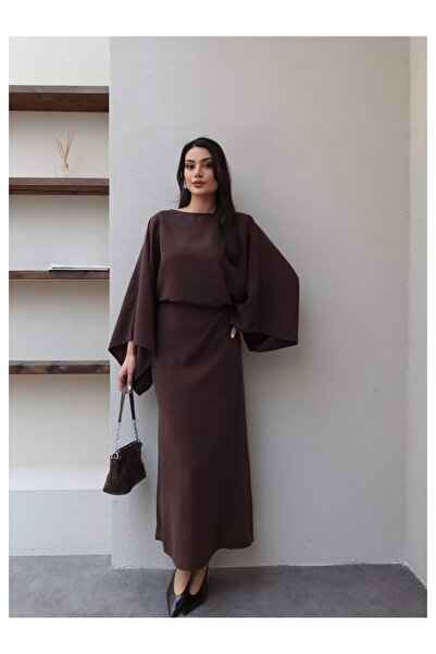 ESRAHELVACI Bel Bağlamalı Geniş Kol Elbise