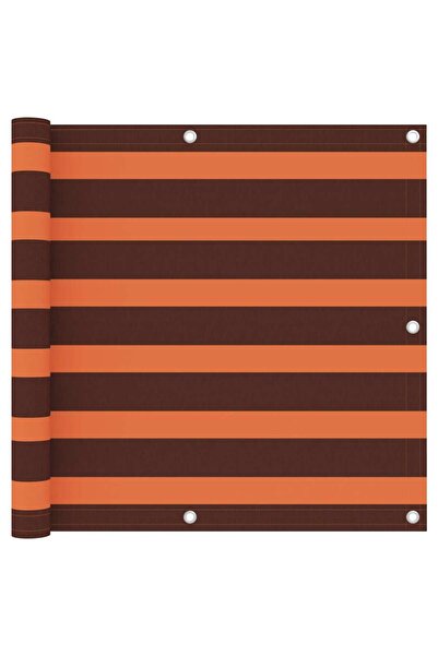 vidaxl Paravan de balcon portocaliu și maro 90x400 cm țesătură oxford
