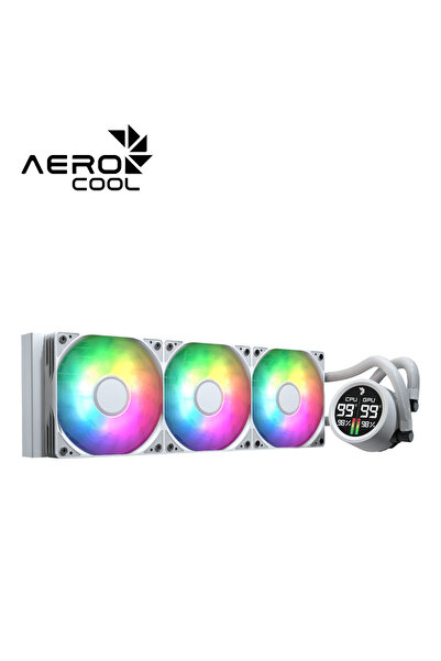 AEROCOOL Abyss L360R Digi WHT Liquid CPU Cooler 360mm ARGB Display Triple Fan...