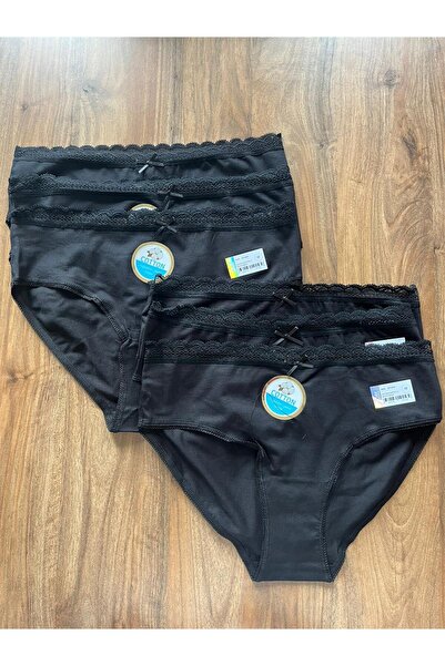 Jiber Women's Lace Bato Bikini Panties 96% Cotton 4% Elastane 6499