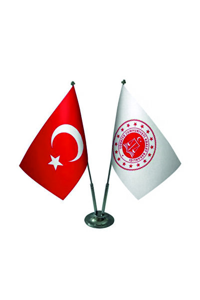 Özel Flama Bayrak Adalet Bakanlığı masa bayrağı ve türk bayrağı saten kumaş ç...