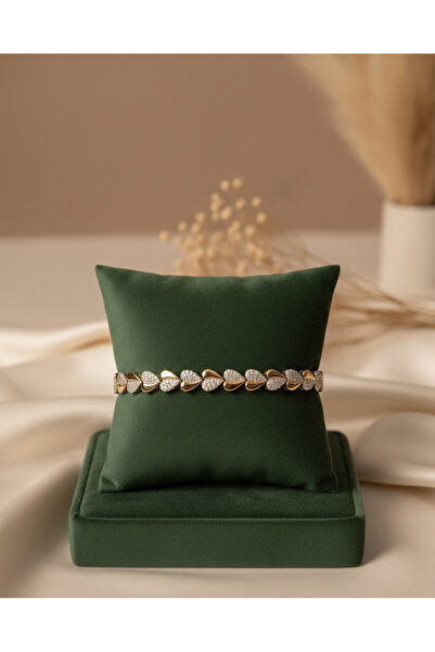 KONYA ÇELİK TAKICIM Zircon Tag Bracelet with Heart Detail