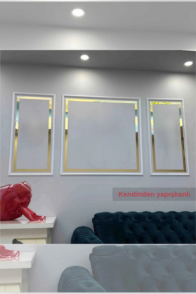 DİECOR Kendinden Yapışkanlı Boyanabilir Duvar Çıtası & GOLD Pleksi Montaja Ha...