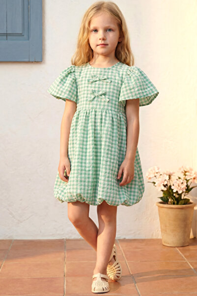 Minipodyum Κοριτσίστικο καλοκαιρινό φόρεμα με μπαλόνια και πόρπες με σχέδιο π...