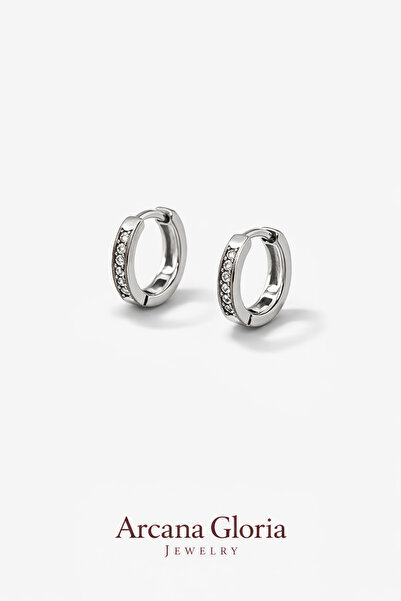 XUPING JEWELRY Çelik Zirkon Detaylı Yarım Sıra Şık Günlük Kadın Küpe