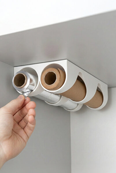 KLYNTO Kitchen Roll Holder Organizer – Practical Roll Holder - 1 Piece with 2...