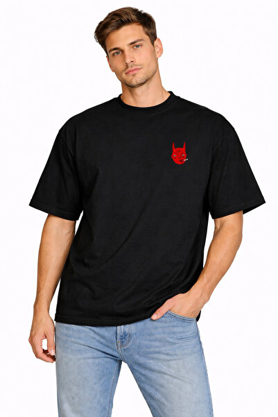 CAMBLYS تي شيرت قطني فضفاض مطبوع من الأمام للرجال والنساء من ديابلو، مصنوع من...