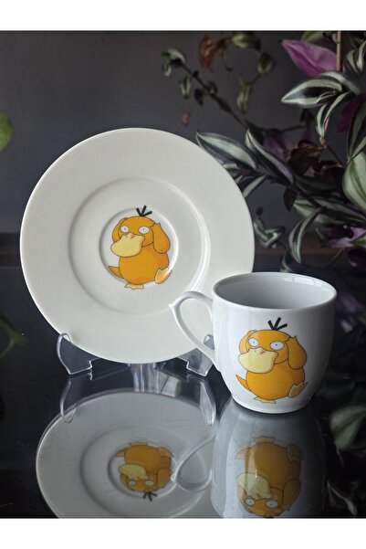 FERMATO 1 Person Psyduck Pokemon Series 2 Piece Coffee Set