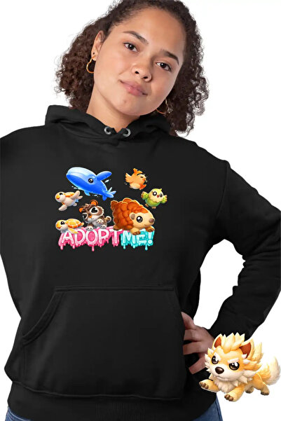 OEM Γυναικείο Φούτερ με κουκούλα Roblox Adopt Me Hedgehog Whale