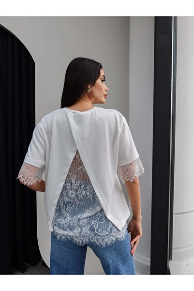 ESRAHELVACI Μπλουζάκι με δαντέλα στην πλάτη