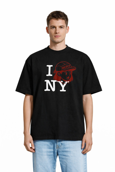 Compostela Unisex Women's Men's I Love Newyork Figure Front Printed Oversize ...