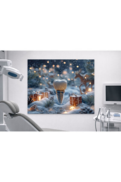 BLT DİZAYN Design de implant dentar cu tematică de iarnă, concept de zăpadă ș...