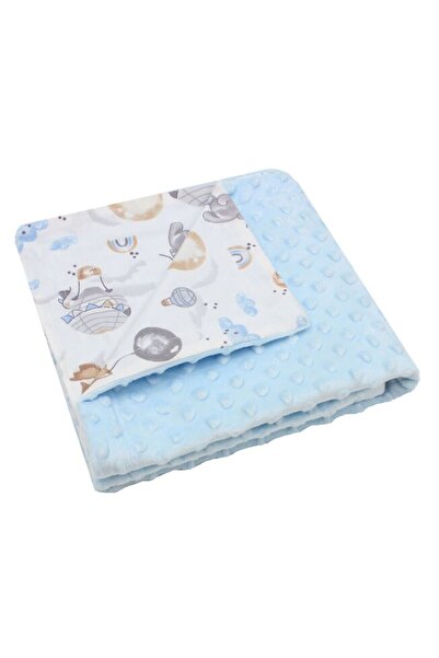 PRICHINDEL Minky Blanket, Cotton Back, Koala with Balloon, 80x100cm, Blue