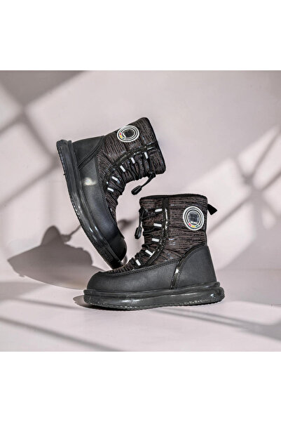 Trendline cizme impermeabile pentru copii, cu fermoar, căptușite cu lână