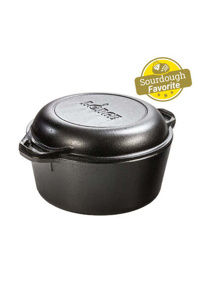 Lodge قدر هولندي مزدوج من الحديد الزهر سعة 5 كوارت