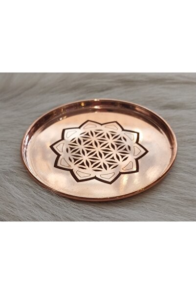 Kukka % 100 Saf Bakır El Yapımı Bardak Altlığı Yaşam Çiçeği Desenli 44 gr, 5m...
