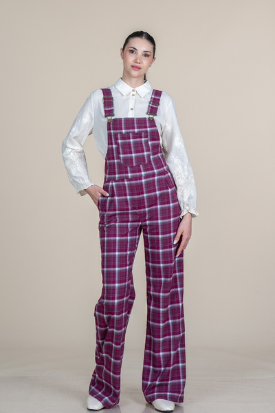 MissVina Beatrix Strappy Plaid Pattern Jumpsuit 3 - 50363