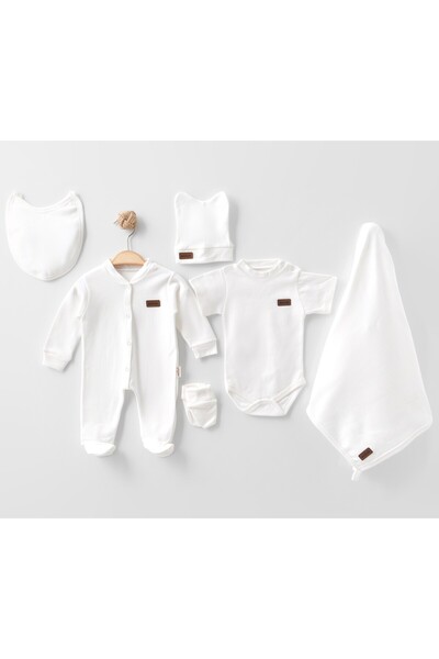hobbe baby %100 Pamuk Antialerjik 6'lı Hastane Çıkışı Yenidoğan Bebek Takımı