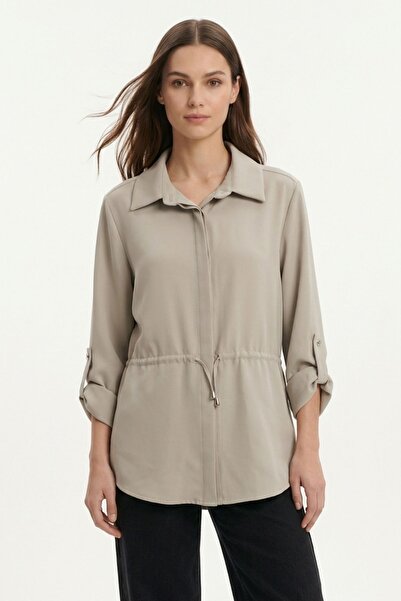 Rays Mint Folded Sleeve Waist Gathered Jacket 261134