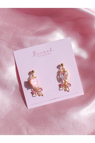 Reorah Collection Sweetheart Ribbon Crystals Earrings